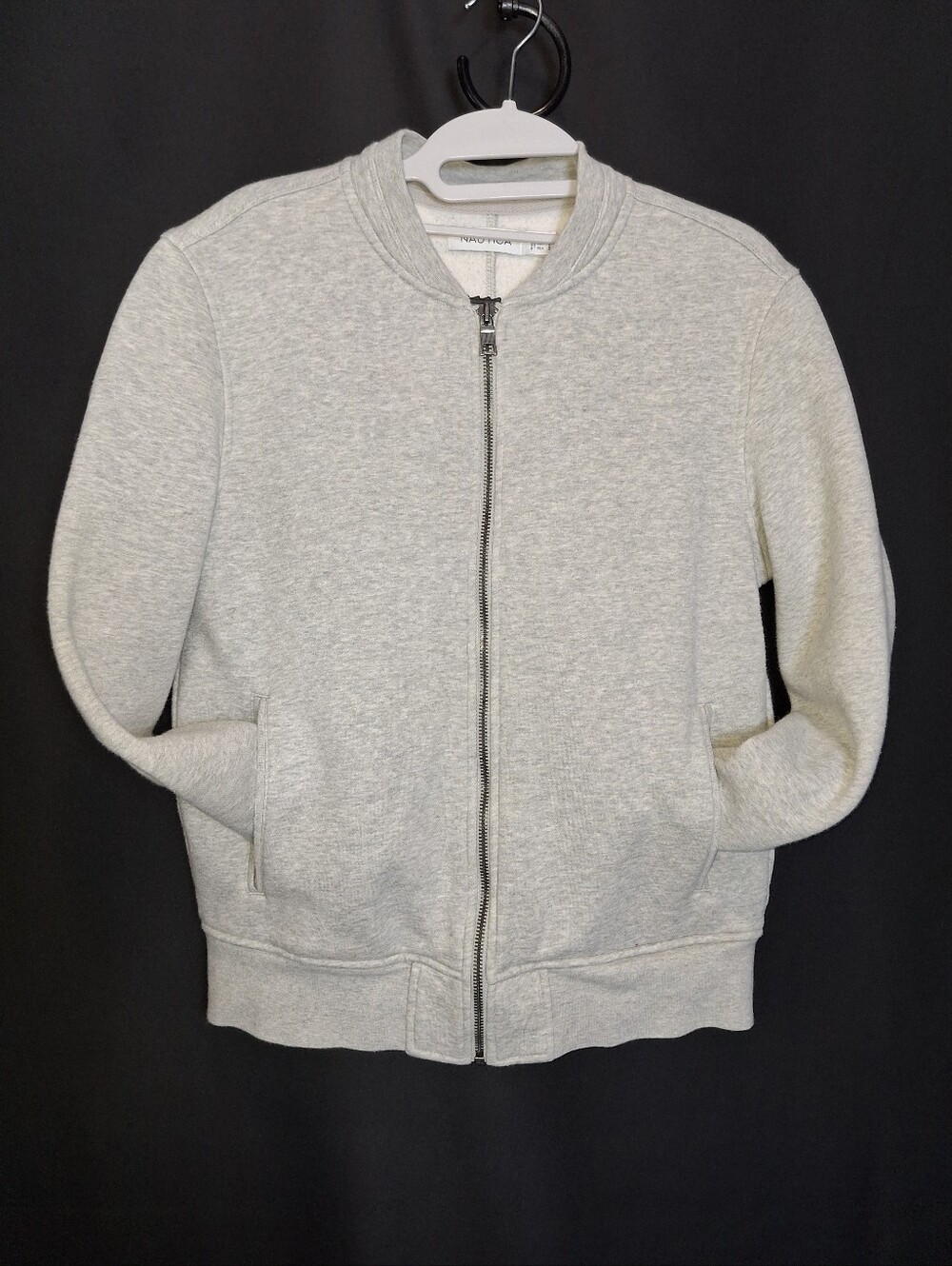 Womens Light Gray Zip-Up Jacket
